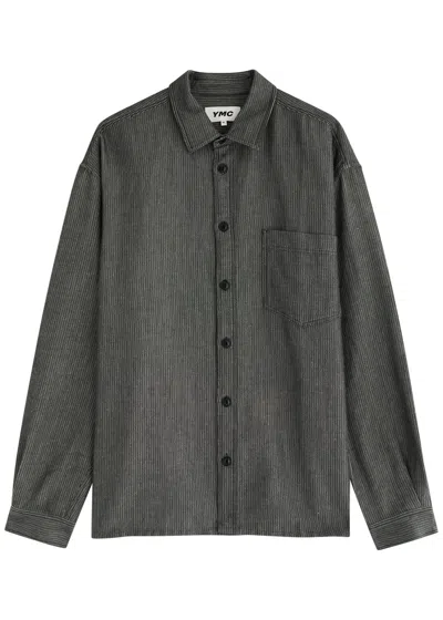 Ymc You Must Create Ymc Mitchum Striped Cotton-blend Shirt In Dark Grey