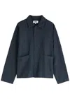 Ymc You Must Create Ymc Pj Patterned Cotton-blend Overshirt In Blue