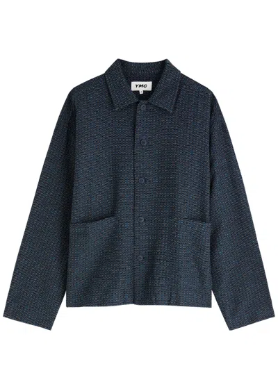 Ymc You Must Create Ymc Pj Patterned Cotton-blend Overshirt In Blue