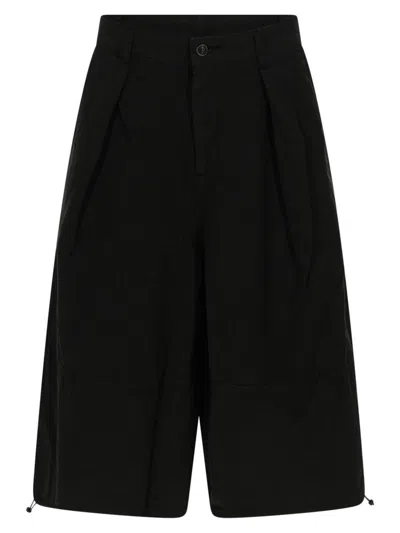 Ymc You Must Create Salba Cotton-linen Drawstring Shorts In Brown