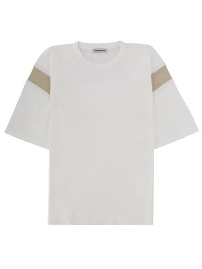 Ymc You Must Create Ymc Short-sleeve Crewneck T-shirt With Sleeve Stripe Detail In White
