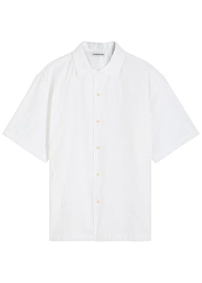 Ymc You Must Create Ymc Sidri Floral-embroidered Cotton Shirt In White
