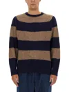 Ymc You Must Create Ymc Stripes Shetland Sweater In Blue
