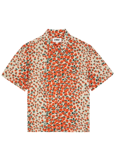 Ymc You Must Create Ymc Vegas Floral-print Cotton Shirt In Orange