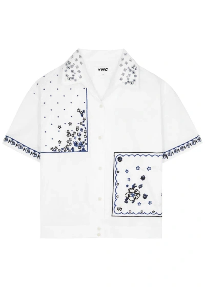 Ymc You Must Create Ymc Wanda Embroidered Cotton-poplin Shirt In White