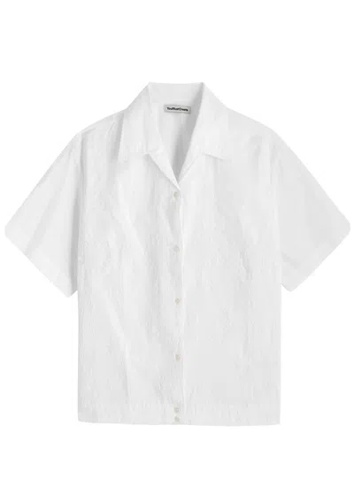 Ymc You Must Create Ymc Wanda Floral-embroidered Cotton Shirt In White