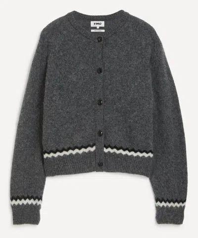 Ymc You Must Create Ymc Women's Atomic Grey Zig-zag Wool Cardigan