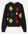 Ymc You Must Create Ymc Women's Black Atomic Argyle Cardigan In Black