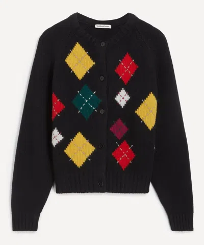 Ymc You Must Create Ymc Women's Black Atomic Argyle Cardigan