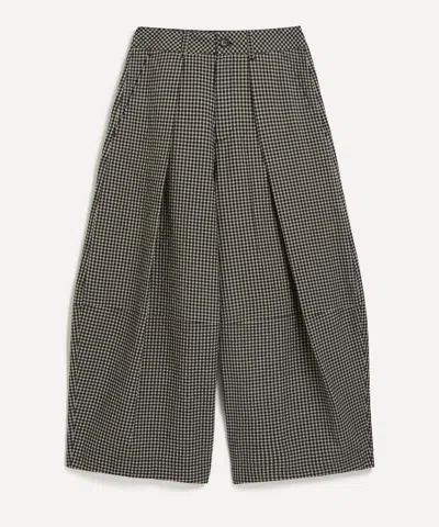 Ymc You Must Create Ymc Women's Deadbeat Gingham Check Wide-leg Trousers