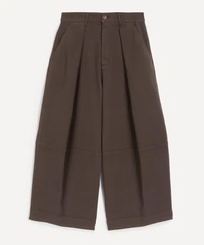 Ymc You Must Create Ymc Women's Earth Deadbeat Wide-leg Trousers In Brown