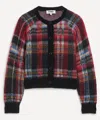 Ymc You Must Create Ymc Foxtail Tartan-intarsia Cropped Knitted Cardigan