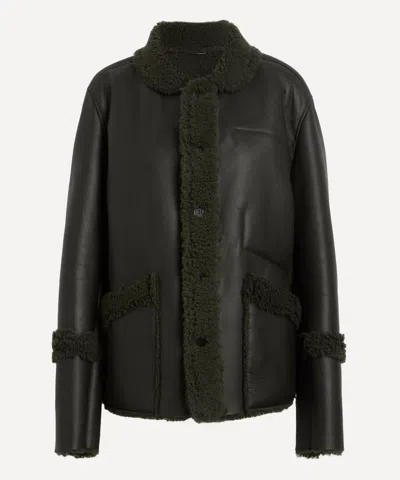 Ymc You Must Create Ymc Women's Green Neu Shearling Leather Jacket