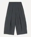 Ymc You Must Create Ymc Women's Grey Deadbeat Wide-leg Trousers In Black