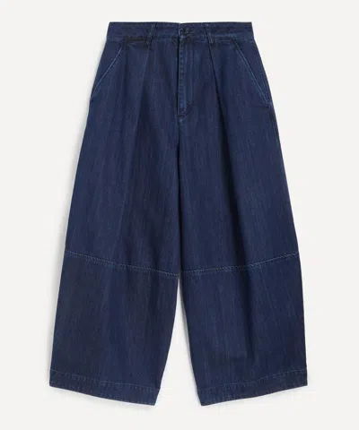 Ymc You Must Create Ymc Women's Indigo Earth Deadbeat Wide-leg Trousers In Blue