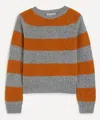 Ymc You Must Create Ymc Women's Jets Orange Stripe Lambswool Jumper In Gray