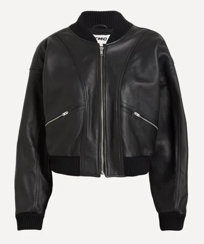 Ymc You Must Create Ymc Women's Tenor Cropped Leather Bomber Jacket