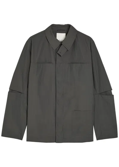Ymc You Must Create Point-collar Shirt Jacket In Gray