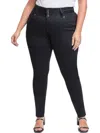 Ymi 3 Button Signature Slim Skinny Jeans - Plus In Black In Black