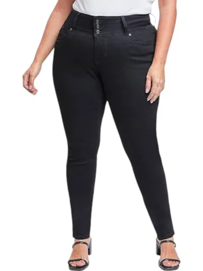 Ymi 3 Button Signature Slim Skinny Jeans - Plus In Black