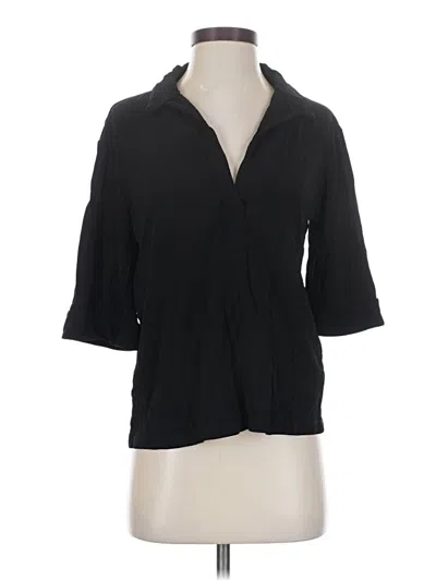 Pre-owned Ymi 3/4 Sleeve Button Down Shirt In Black
