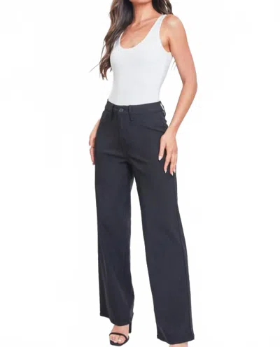 Ymi Aarhus Hyper Stretch High Waisted Wide Leg Jeans In Black