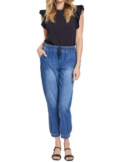 Ymi Ankle Loungewear Joggers In Denim In Blue