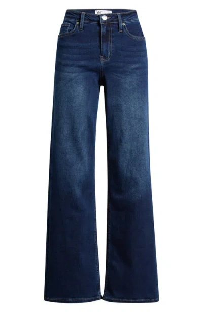Ymi Bella High Waist Wide Leg Jeans In Blue