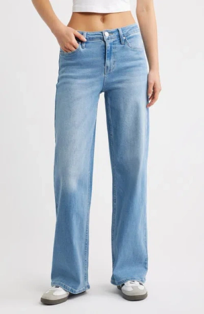Ymi Bella High Waist Wide Leg Jeans In Light Blue