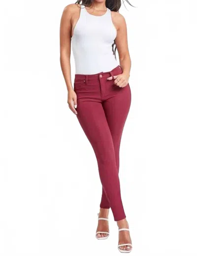 Ymi Bianca Mid-rise Skinny Jeans In Dark Rose In Pink