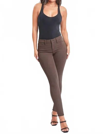 Ymi Bianca Mid-rise Skinny Jeans In Java In Brown