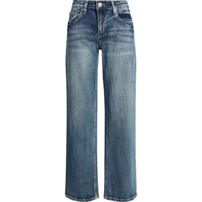 Ymi Britney Low Rise Wide Leg Jeans In Blue