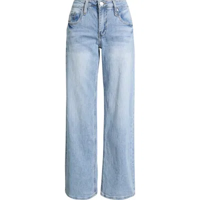 Ymi Britney Low Rise Wide Leg Jeans In Brown