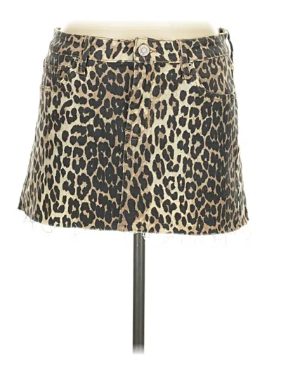 Pre-owned Ymi Faux Leather Skirt In Brown