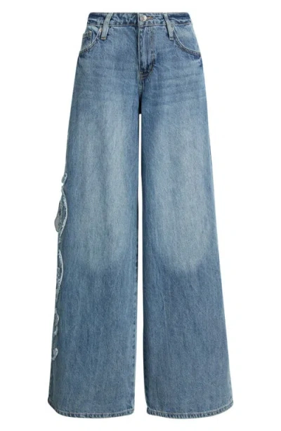 Ymi Fit With Love Wide Leg Jeans In Blue