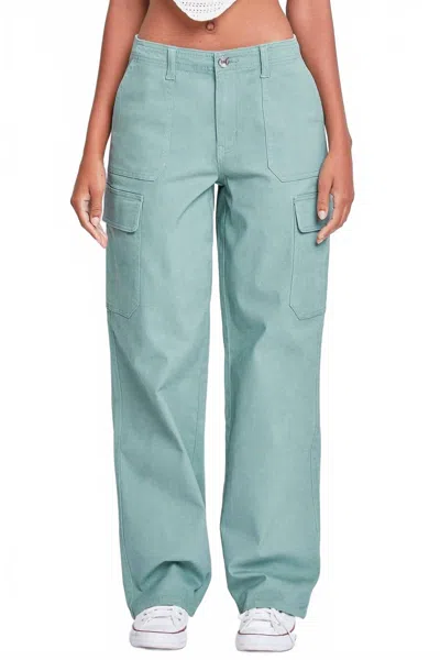 Ymi High Rise Straight Leg Cargo Pants In Jasmine In Green