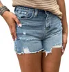 Ymi Hot Mama Shorts In Denim In Blue