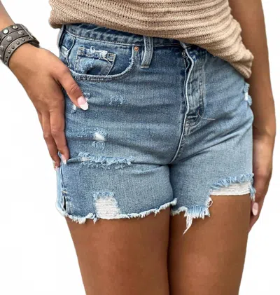 Ymi Hot Mama Shorts In Denim In Blue