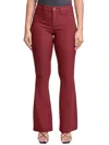 Ymi Hyperstretch High Rise Flare Jeans In Dark Rose In Red