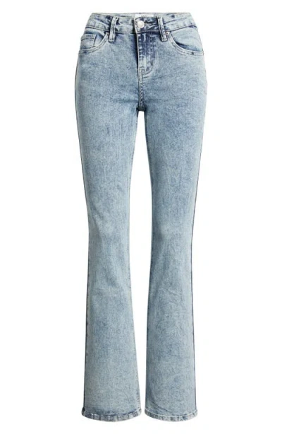 Ymi Jessie Star Patch Mid Rise Bootcut Jeans In Animal Print