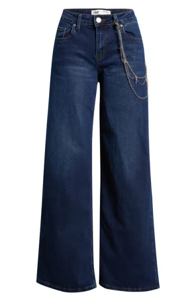 Ymi Joey Baggy Wide Leg Jeans With Chain Accent In Animal Print