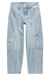 Ymi Kids' Barrel Leg Cargo Jeans In Blue