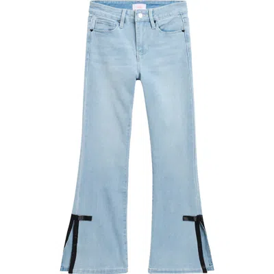 Ymi Kids' Bow Flare Leg Jeans In Blue