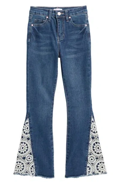 Ymi Kids' Gigi Lace Wide Leg Jeans In Light