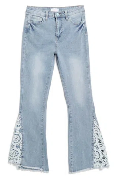 Ymi Kids' Gigi Lace Wide Leg Jeans In Medium