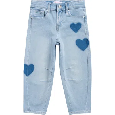 Ymi Kids' Heart Barrel Leg Jeans In Blue