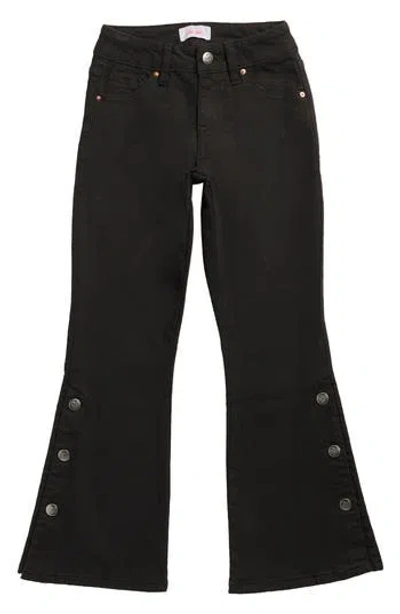 Ymi Kids' Snap Flare Leg Jeans In Black