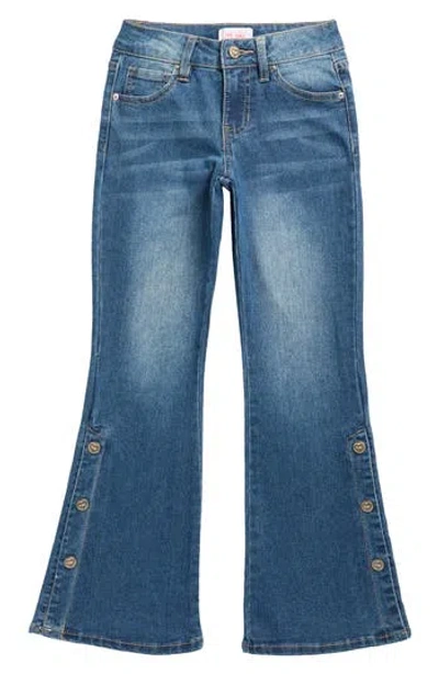 Ymi Kids' Snap Flare Leg Jeans In Blue