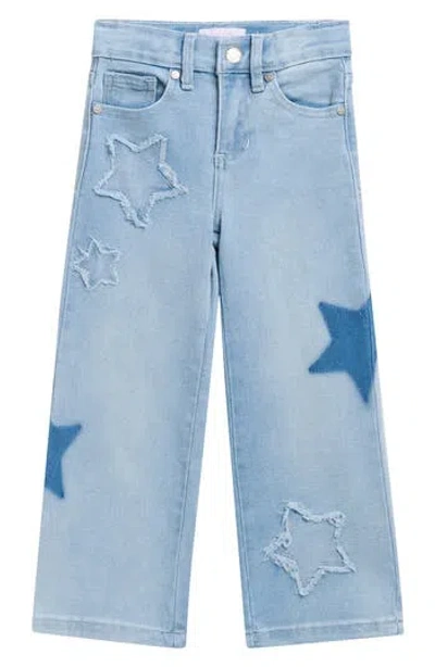Ymi Kids' Star Wide Leg Jeans In Blue