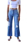 Ymi Lindsey Wide Leg Pants In Blue In Blue